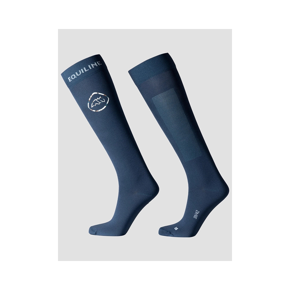 Equiline Eqeprit ratsastussukat dark denim, hengittävät ja nopeasti kuivuvat sukat ratsastukseen