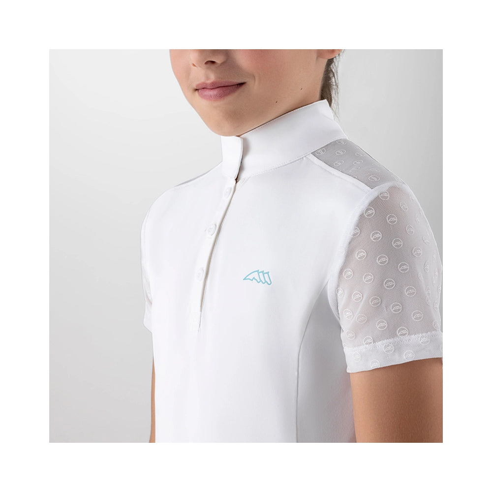 Equiline junior kisapaita yksityiskohta, stretch-tylli hihat ja tekninen materiaali
