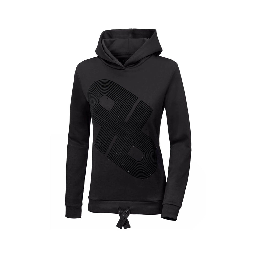 Pikeur Sanne Hoody naisten musta huppari edestä kuvattuna